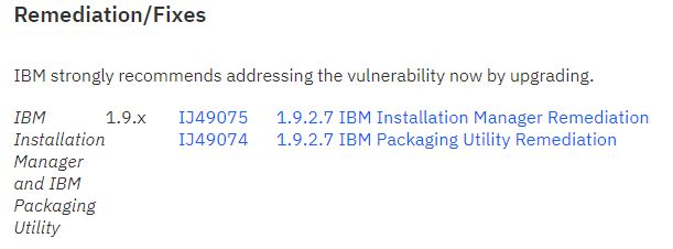 Vulnérabilité sur IBM Runtime environnement java Version 8
